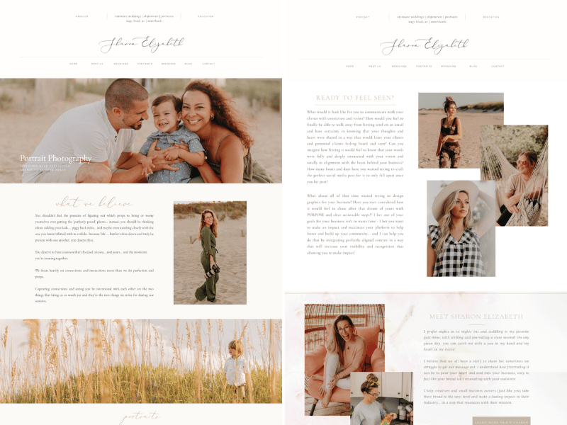 photographer's website before professional design